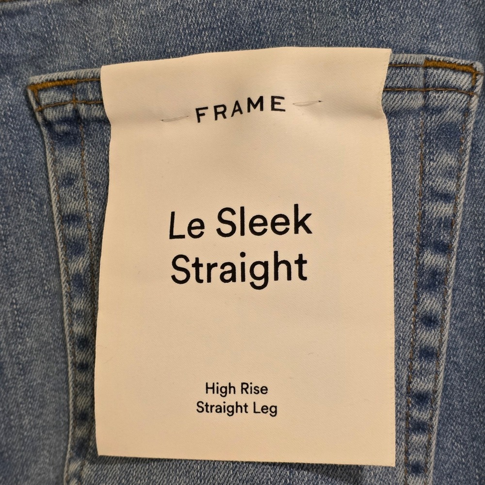 FRAME Le Sleek Straight Jeans Womens 27 Light Blue High Rise Denim Honeymoon NEW - Picture 4 of 7
